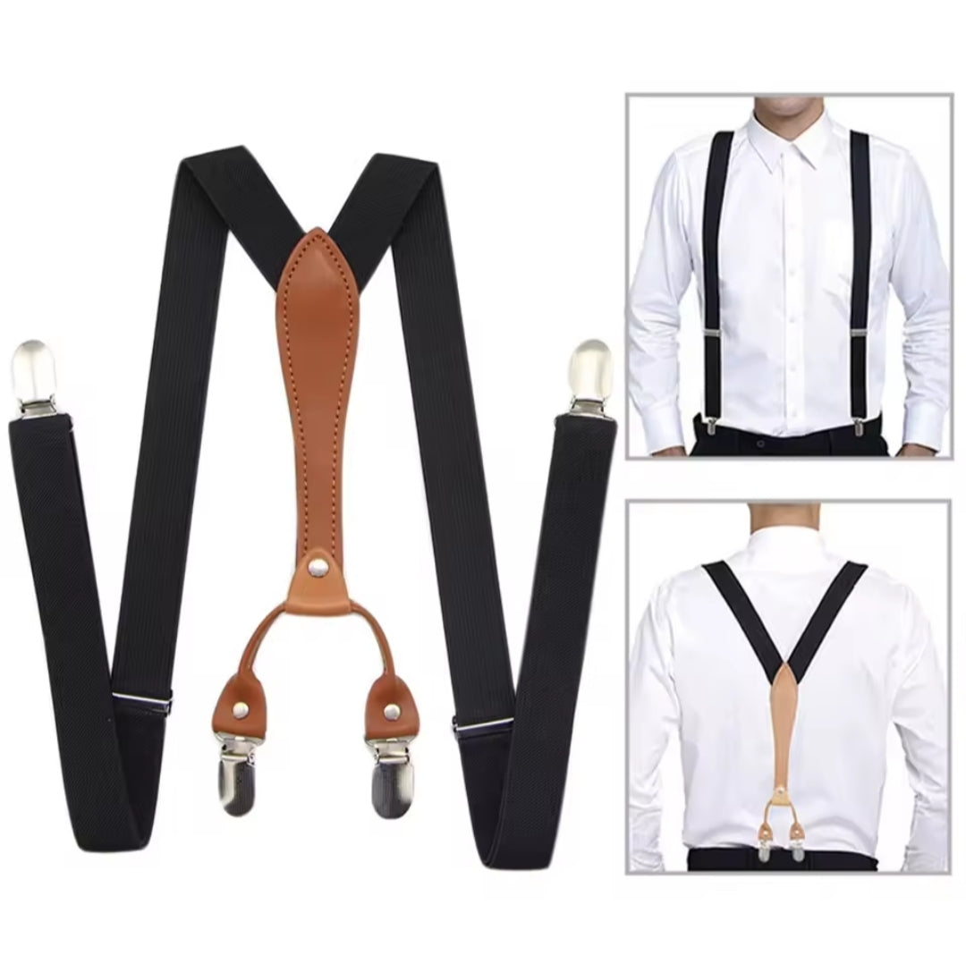 Men's Suspenders 4 Adjustable Clips