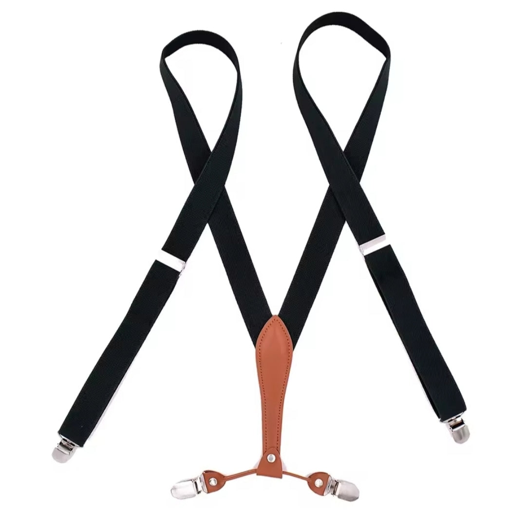 Men's Suspenders 4 Adjustable Clips