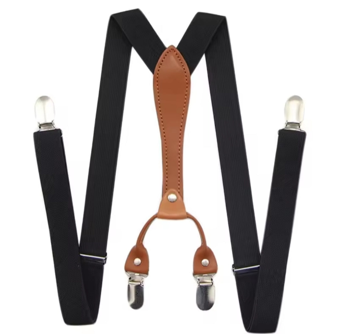 Men's Suspenders 4 Adjustable Clips